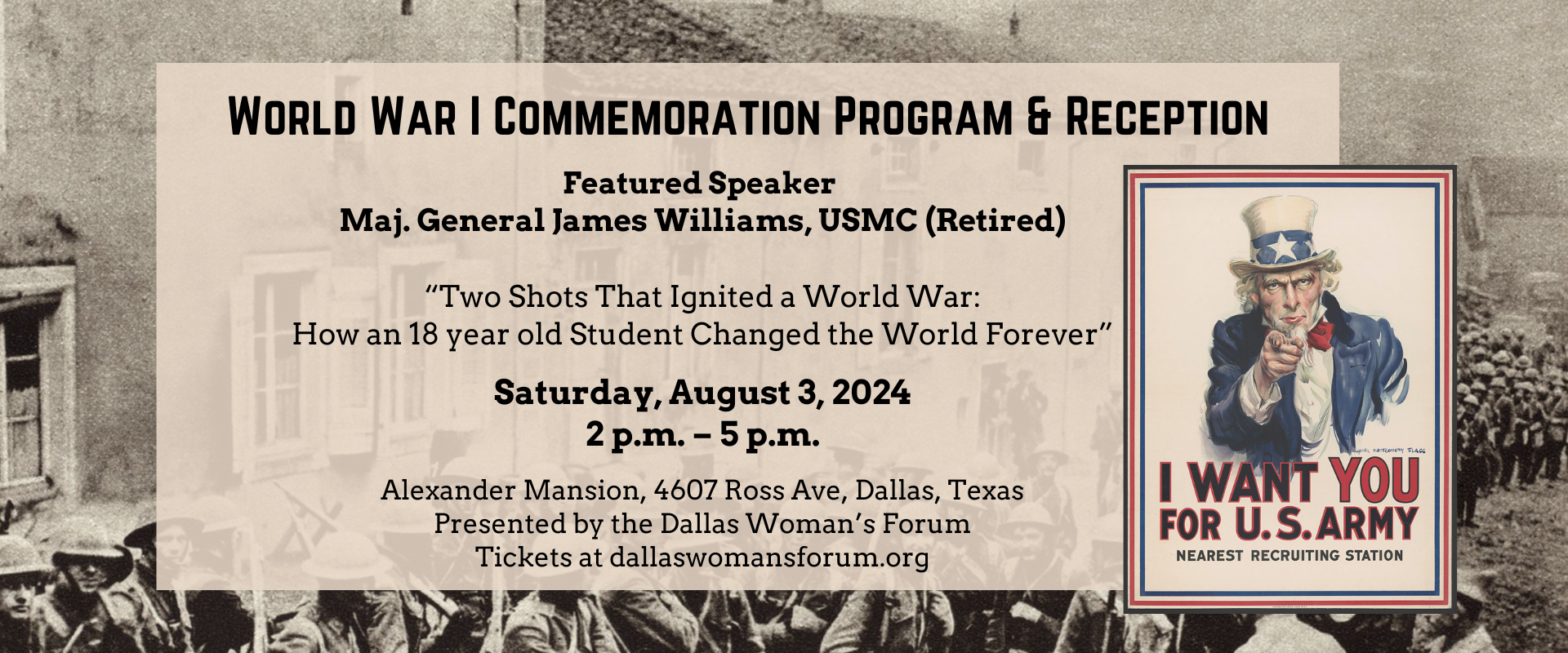 World War I commemoration program August 3 2024