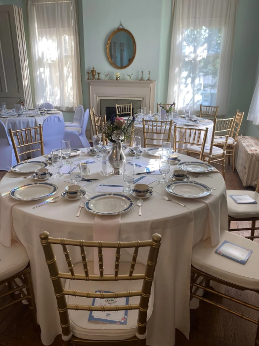 Ballroom table setup for elegant luncheon