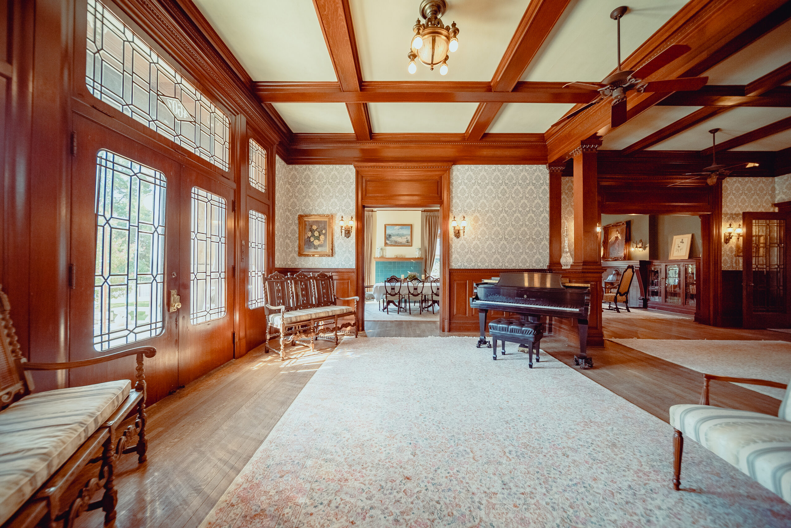 Entry Foyer at the Alexander Mansion looking west towards Writing Room