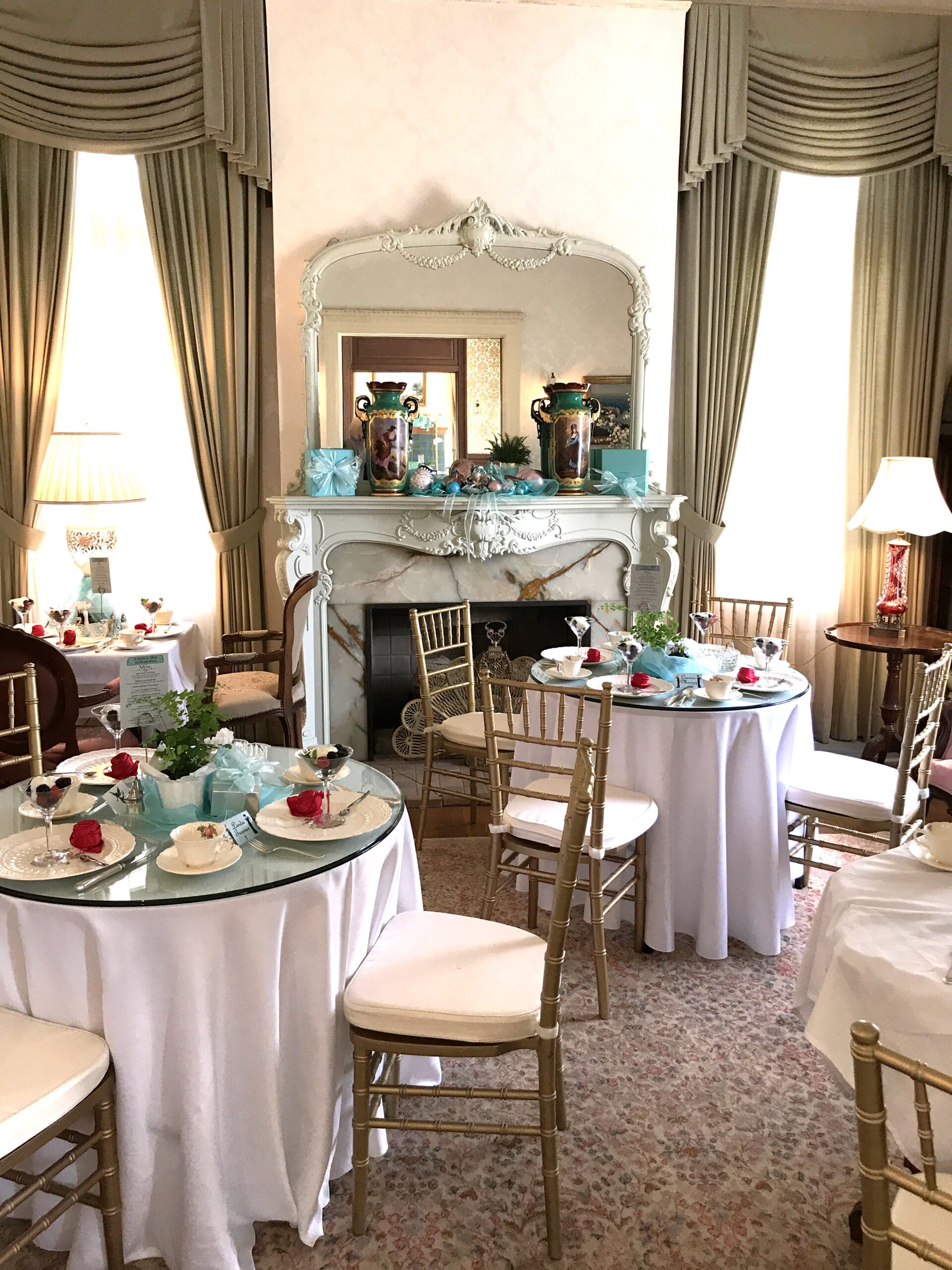 French Room Tables set up for tea French Room Tables set up for tea